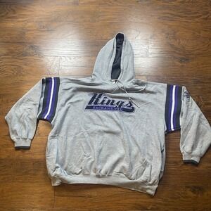 Vtg 90s NBA Sacramento Kings Lee Sport Ringer Hoodie Mens 2XL Sweatshirt